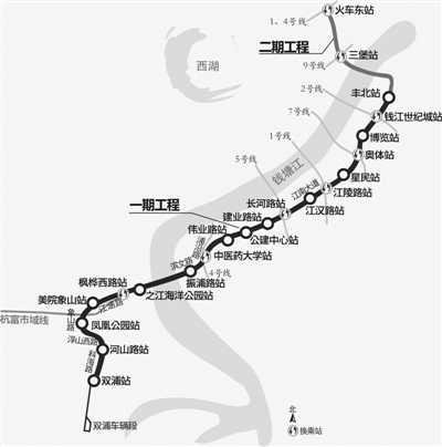 杭州地铁6号线两站点昨开工 串起西湖滨江萧山